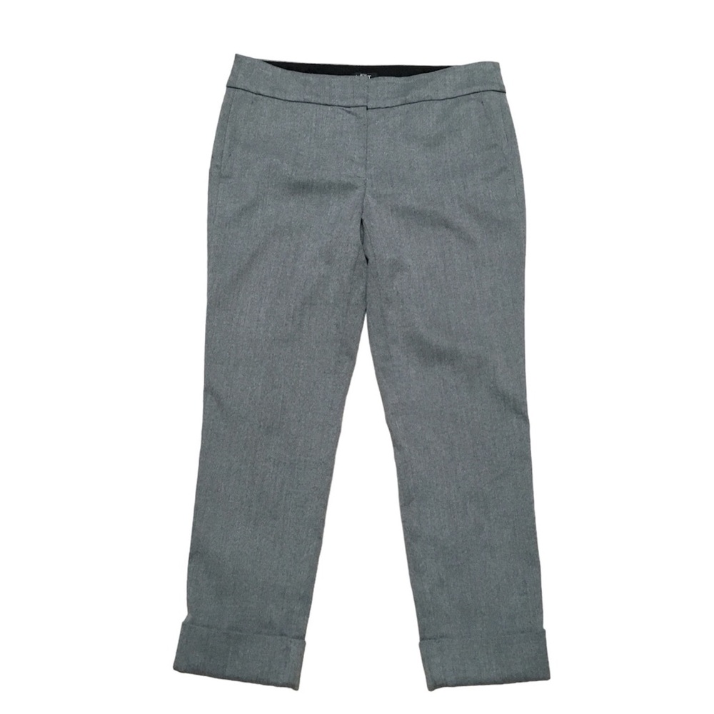 Ann Taylor LOFT Petites Marisa Cuffed Crop Grey Pants 4P Business Casual Office